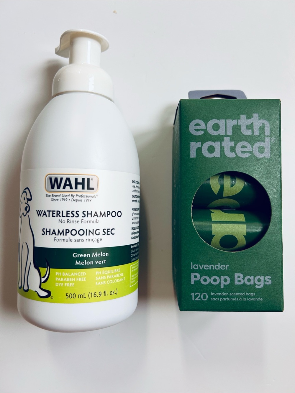Wahl Waterless Shampoo Foaming Cleanser and Dog bags